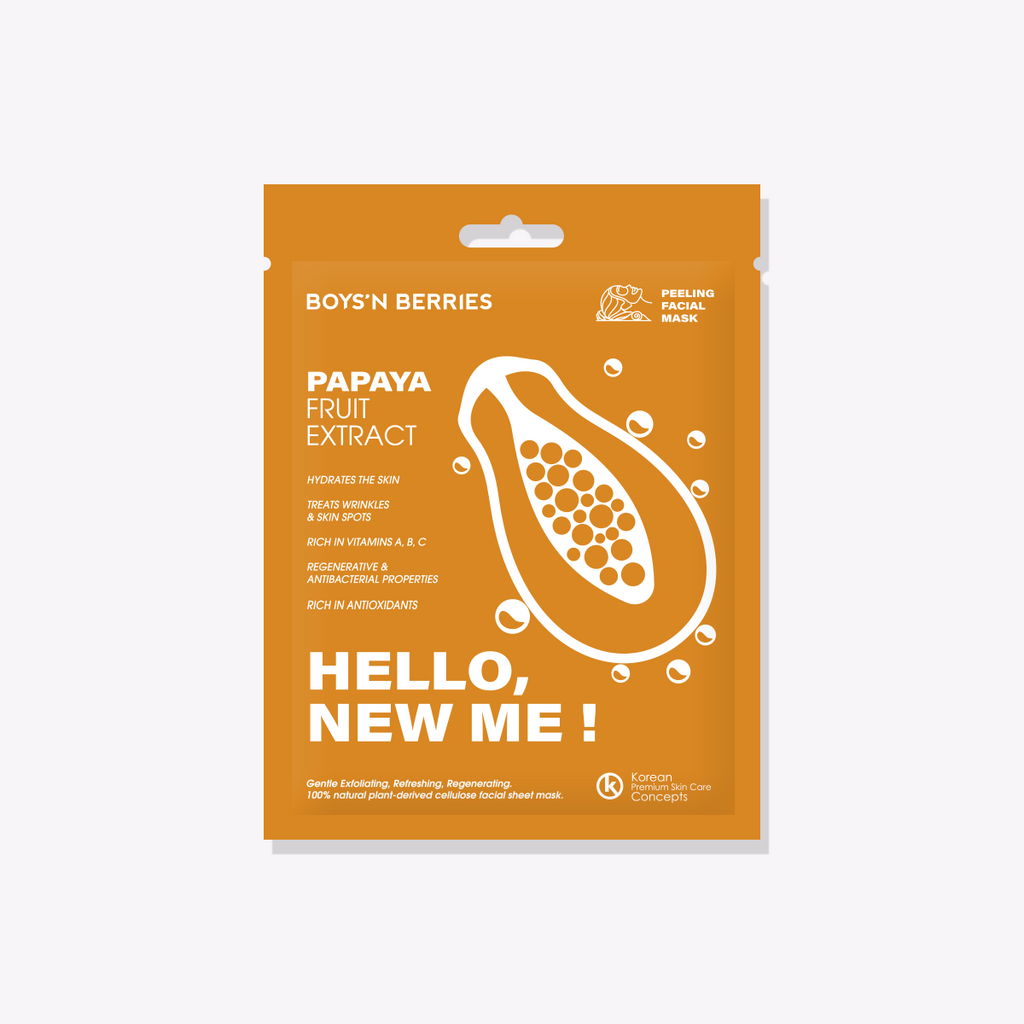 Hello, New Me! Papaya Mask, Face Mask, Boys'n Berries